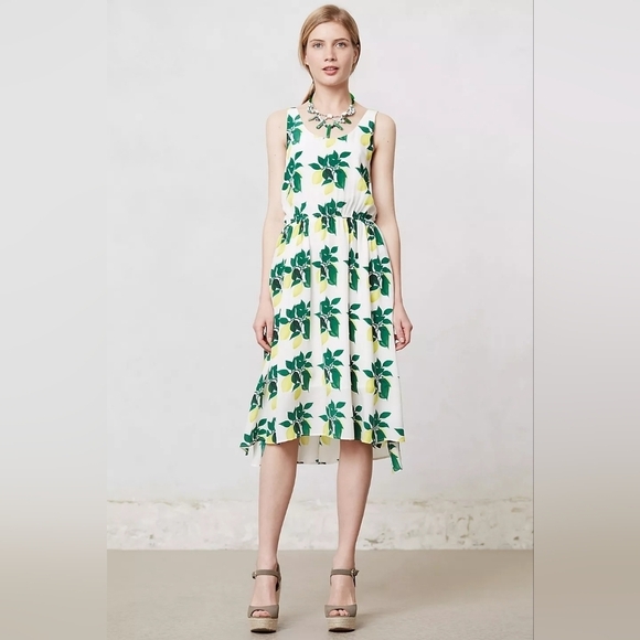 Anthropologie Dresses & Skirts - Anthropologie Rachel Rose 100% Silk, Lemon Tree Dress, Size S, NWOT